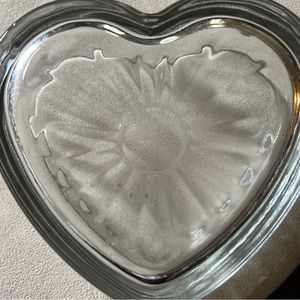 Set of 10 Libby glass heart dishes